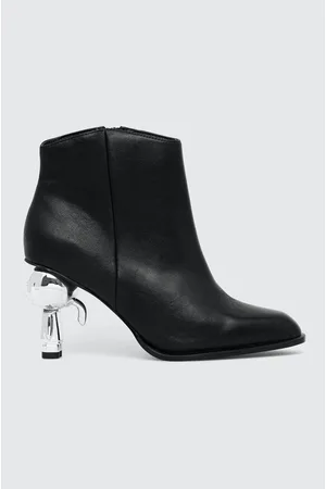Karl Lagerfeld Botki skórzane IKON HEEL damskie kolor na słupku KL39035