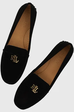 Ralph Lauren Mokasyny zamszowe Barnsbury damskie kolor na płaskim obcasie 802821629018