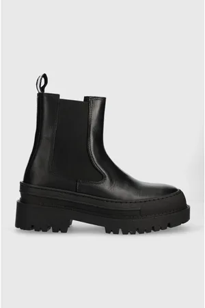 Tommy Hilfiger Botki skórzane TJW CHELSEA FOXING BOOT damskie kolor na platformie EN0EN02289