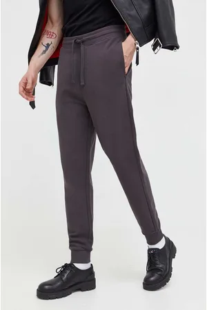 HUGO BOSS Spodnie dresowe bawełniane kolor gładkie 50489617