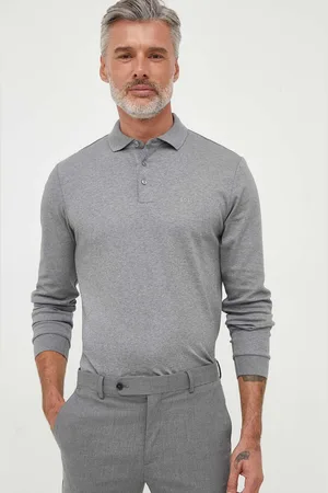 HUGO BOSS Longsleeve bawełniany kolor gładki 50468392