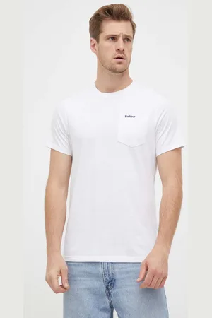 Barbour T-shirt bawełniany kolor gładki MTS1114