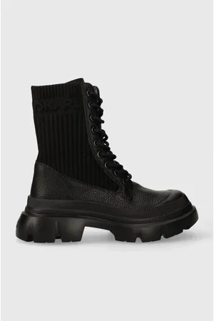 Karl Lagerfeld Workery TREKKA MAX KC damskie kolor na płaskim obcasie KL43573