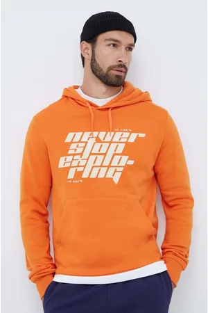 The North Face Bluza bawełniana męska kolor z kapturem z nadrukiem