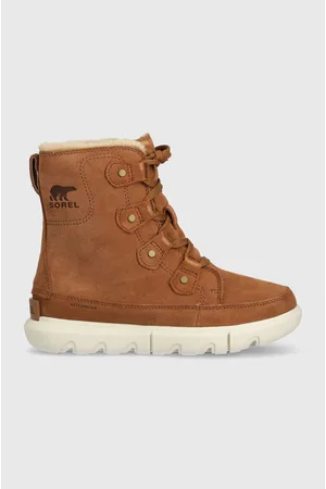 sorel Buty zamszowe EXPLORER NEXT JOAN WP damskie kolor na płaskim obcasie lekko ocieplone 2058871242