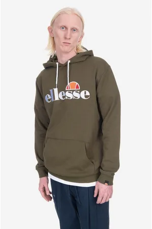 Ellesse Bluza SHK13288 Ferrer męska kolor z kapturem gładka SHK13288-KHAKI