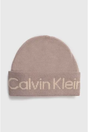Calvin Klein Czapka z domieszką wełny kolor