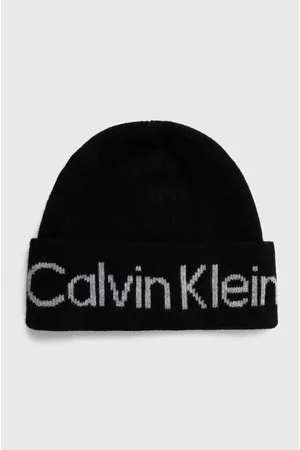 Calvin Klein Czapka z domieszką wełny kolor
