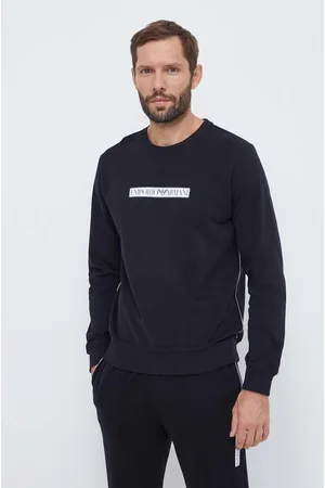 Emporio Armani Bluza bawełniana lounge kolor z nadrukiem