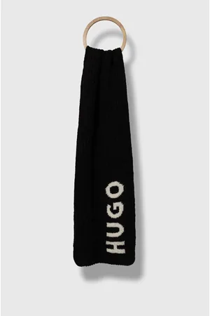 HUGO BOSS Szalik wełniany kolor gładki