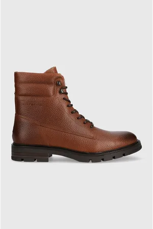 Tommy Hilfiger Buty skórzane WARM PADDED HILFIGER LTH BOOT męskie kolor FM0FM04802