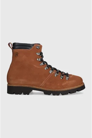 Tommy Hilfiger Workery zamszowe HILFIGER W MIX SUEDE HOOKS BOOT męskie kolor FM0FM04764