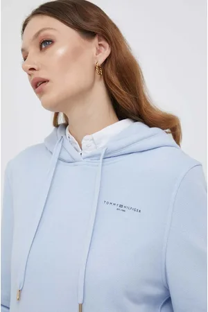 Tommy Hilfiger Bluza damska kolor różowy z kapturem gładka WW0WW40274
