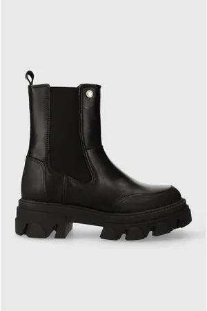 Barbour Sztyblety skórzane B.Intl Chicane damskie kolor na platformie LFO0634BK11