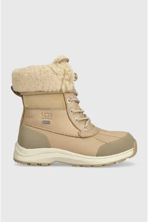 UGG Buty skórzane Adirondack Boot III damskie kolor na płaskim obcasie ocieplone 1095141