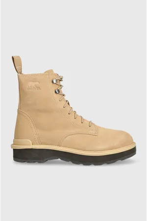 sorel Workery zamszowe HI LINE LACE damskie kolor na płaskim obcasie ocieplone 2009111262