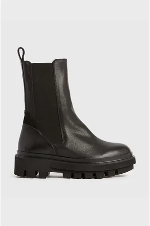 AllSaints Sztyblety skórzane Billie damskie kolor na płaskim obcasie WF033V