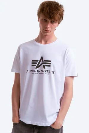 Alpha Industries T-shirt bawełniany Rainbow Reflective kolor z nadrukiem 100501RR.09-BIALY