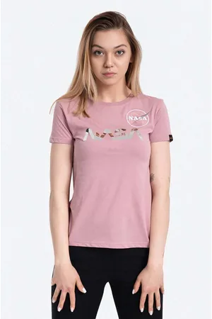 Alpha Industries T-shirt bawełniany NASA PM kolor 198053.487-ROZOWY