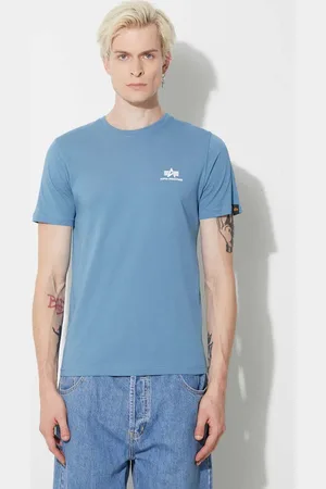 Alpha Industries T-shirt bawełniany Basic T Small Logo męski kolor gładki 188505.538