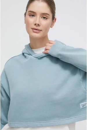 Reebok Bluza damska kolor z kapturem gładka