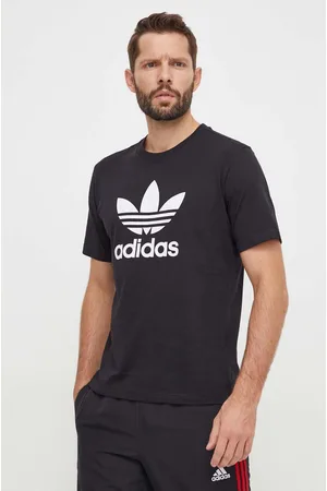 adidas T-shirt bawełniany Trefoil męski kolor z nadrukiem IU2364