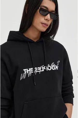 The Kooples Bluza bawełniana męska kolor z kapturem z nadrukiem HSWE26013K