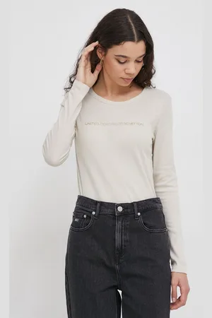 Benetton Longsleeve bawełniany kolor