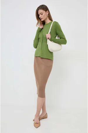Max Mara T-shirt i kardigan wełniany kolor lekki 2416381027600