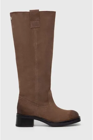 Steve Madden Kozaki zamszowe Banner damskie kolor na płaskim obcasie SM11003092