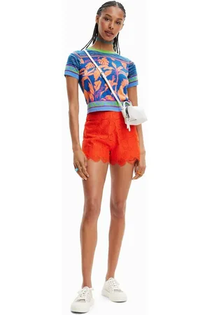 Desigual Szorty damskie kolor gładkie high waist