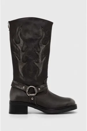 Steve Madden Kowbojki skórzane Bloom damskie kolor na płaskim obcasie SM11003090