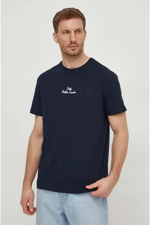 Ralph Lauren T-shirt bawełniany męski kolor gładki