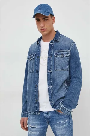 Pepe Jeans Kurtka jeansowa Luka Stencil męska kolor przejściowa PM402886
