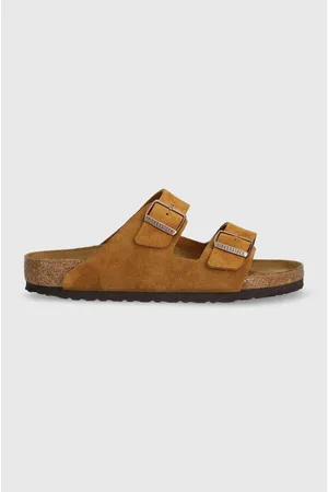 Birkenstock Klapki zamszowe Arizona męskie kolor 1027082