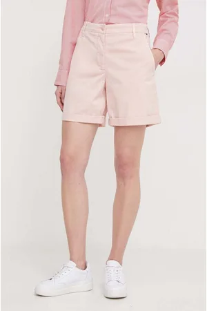 Tommy Hilfiger Szorty damskie kolor gładkie high waist WW0WW42457