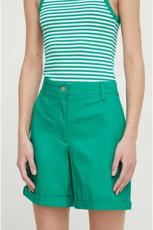 Tommy Hilfiger Szorty damskie kolor gładkie high waist WW0WW41769