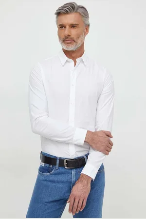Calvin Klein Koszula męska kolor slim z kołnierzykiem klasycznym