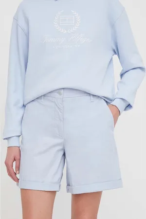Tommy Hilfiger Szorty damskie kolor gładkie high waist WW0WW42457