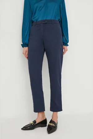 Benetton Spodnie damskie kolor proste high waist