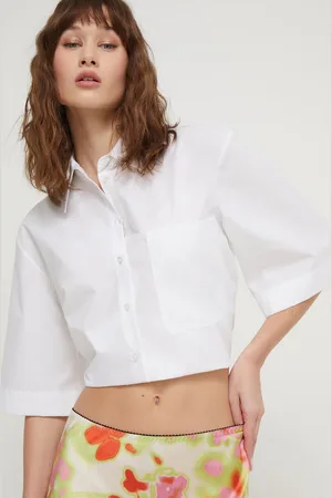 HUGO BOSS Koszula bawełniana damska kolor relaxed z kołnierzykiem klasycznym 50512719