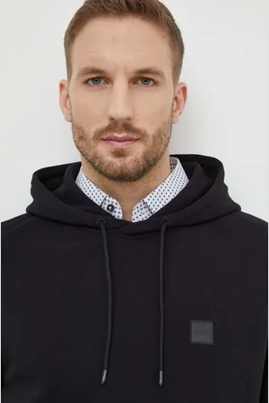 HUGO BOSS Bluza bawełniana męska kolor z kapturem gładka 50509314