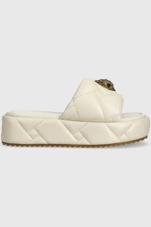 Kurt Geiger Klapki skórzane Kensington Puff Flatform damskie kolor na platformie 2017841109