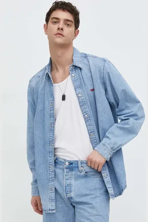 Diesel Koszula jeansowa D-SIMPLY CAMICIA męska kolor regular z kołnierzykiem klasycznym
