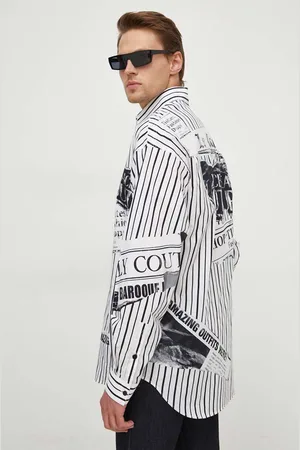 VERSACE Koszula bawełniana męska kolor relaxed z kołnierzykiem klasycznym 76GAL21M NS427