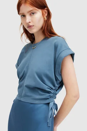 AllSaints Bluzka bawełniana MIRA damska kolor gładka