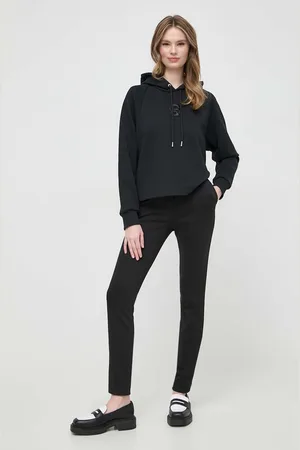 HUGO BOSS Bluza bawełniana damska kolor z kapturem z aplikacją 50516123