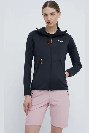 Salewa Bluza sportowa Agner Hybrid damska kolor z kapturem melanżowa 00-0000027372