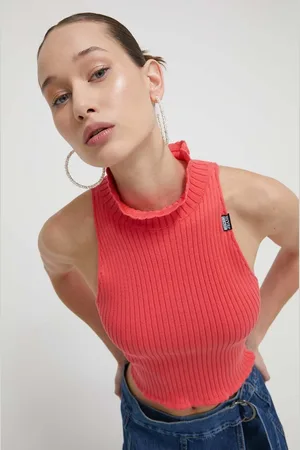 Moschino Sweter bawełniany kolor lekki z półgolfem