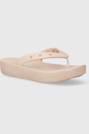 Crocs Japonki Classic Platform Flip damskie kolor na płaskim obcasie 207714